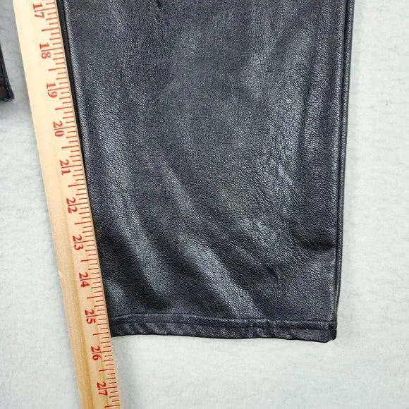 Commando Pants Womens Medium Black Faux Leather Paperbag Waist Belted Vegan - Picture 6 of 12